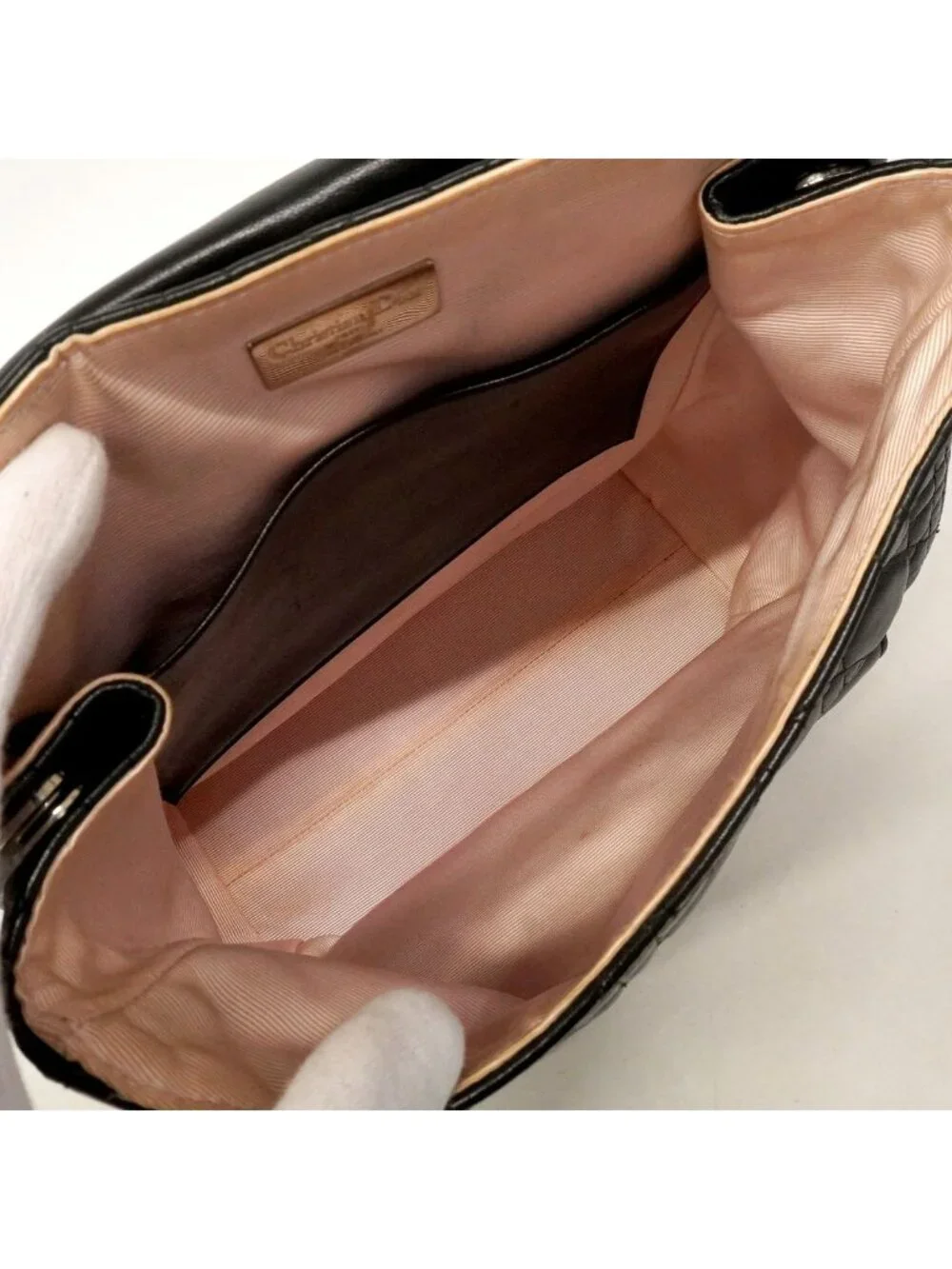 Dior Backpack Cannage Leather Black Silver